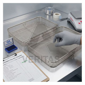 Bandeja de Acero Inoxidable Profesional A-1 VERITAS con Superficie Galvanizada y Malla de Alambre de 5 mm, Tapa para Bandeja, Limpieza de Instrumentos Médicos - Product Image 3