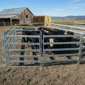 Heavy Duty Galvanized Steel Cattle Corral Fence Panels with Horizontal Rails and Entry Gate for Livestock Farm Enclosure - Product Image 5