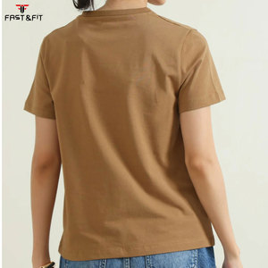 T-shirt à col rond pour femme en coton décontracté à manches courtes - Product Image 2