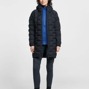 Women's Long Woven Down <b>Coat</b> Hooded Solid Color Puffer Jacket <b>Winter</b> Outerwear Full Sleeve <b>Thick</b> Warm Windproof Eco-Friendly - Product Image 4