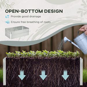 Jardinières verticales en acier galvanisé argenté 71'' x 36'' x 23'' pour jardin surélevé extérieur avec barres renforcées, pots d'extérieur - Product Image 4