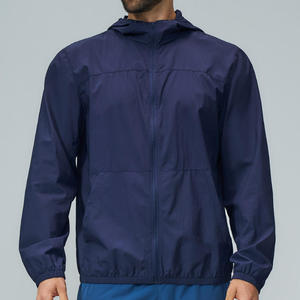 Custom <b>Men's</b> <b>Lightweight</b> Training <b>Jacket</b> Hooded Windbreaker Breathable Quick Dry Running Gym Sportswear Athletic Full Zip <b>Jacket</b> - Product Image 1