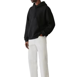 Sudadera con Capucha Clásica de Algodón Grueso de Doble Capa con Bolsillo Canguro y Hombros Caídos para Hombre, con Logotipo Personalizado, Estilo Urbano - Product Image 3