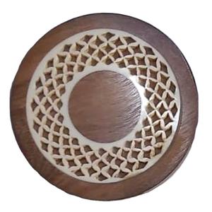Nouvelle collection d'exportateur indien de confiance de tapis de dessous de verre en bois ronds traditionnels écologiques pour le thé et le café en vente! - Product Image 1
