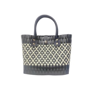 Nouveauté : Sac et sac à main tendance à motif tissé fait main avec des lanières en cuir noir, sac fourre-tout décontracté pour femmes pour le quotidien et le shopping - Product Image 1