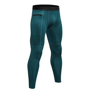 Pantalones de compresión para hombre al por mayor con bolsillo con cremallera, de secado rápido, para deportes atléticos y running - Product Image 3