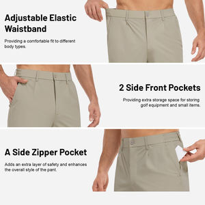 Pantalon de golf extensible coupe droite pour homme, personnalisable avec logo, séchage rapide, respirant, performance, décontracté, confortable, coupe droite pour l'athlétisme - Product Image 5