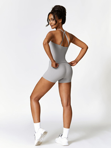 Nouvel Arrivage Ensemble de Yoga 2 Pièces pour Femme – Qualité Supérieure, Respirant, Col en V, Dos Nageur, Sans Manches, Spandex/Nylon, Tenue de Sport, Taille Élastique - Product Image 3
