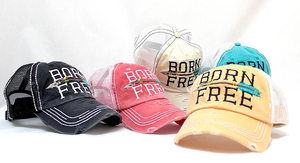 Gorra Trucker Bordada Born Free, Tejido de Malla, Ajustable, Unisex, Casual, Primavera Verano, Gorra de 6 Paneles - Product Image 2