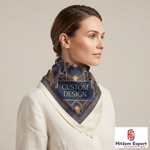 Pañuelo Cuadrado Personalizado de Alta Calidad con Impresión, Estilo Seda, Chal de Moda, Envoltura para la Cabeza, Marca Privada, Fabricante y Proveedor Textil OEM ODM - Product Image 6