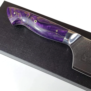 Couteau de chef japonais en acier Damas de qualité supérieure, manche en résine, couteau de cuisine forgé à la main, fabricant OEM - Product Image 5
