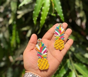 Export Quality Kiwi Design Bead <b>Earrings</b> Green <b>Red</b> White Statement Jewelry for Women and Girls Party Fashion Cute Style <b>Earrings</b> - Product Image 2