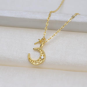 S925 Silver Moon <b>Pendant</b> Necklace for Women Fine Jewelry Personalized Chain <b>Pearl</b> Empty Tray Semi-finished 1462 DIY Accessories - Product Image 1