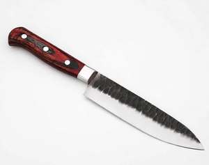 Cuchillo de Cocina de Acero Forjado a Mano con Acabado Martillado y Mango de Madera Pakka, Herramienta Culinaria - Product Image 6