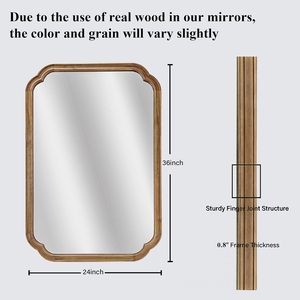 Espejo de Baño con Esquinas Redondeadas para Pared, Espejo Decorativo Rústico para Dormitorio, Sala de Estar o Tocador - Product Image 2