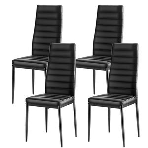 Set Moderno di 4 Sedie da Pranzo Girevoli in Pelle Imbottita, Salvaspazio per Cucina e Sala da Pranzo - Product Image 1