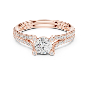 แหวนเพชรทรงกลมทองคำขาว 14K เพชรเพาะเลี้ยงสำหรับผู้หญิง แหวนสำหรับงานปาร์ตี้ เพชรเพาะเลี้ยงใหม่ - Product Image 2