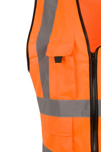 Gilet de sécurité réfléchissant personnalisé haute visibilité, léger, en polyester, pour le travail de construction - Product Image 4