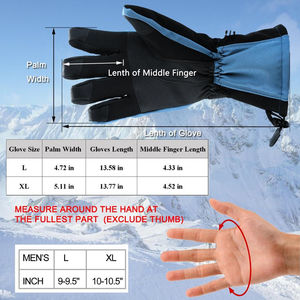 Gants de ski imperméables directement de l'usine, gants de snowboard d'hiver, isolés thermiquement, antidérapants, couleurs personnalisées, OEM - Product Image 5