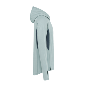 Sudadera con Capucha para Pesca, Color Azul Claro, Protección Solar UPF 50, Secado Rápido, Paneles de Malla, Orificios para Pulgares, Bolsillo, 100% Algodón, OEM, ODM - Product Image 6