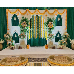 Haldi Theme Fiberglass Golden Urli Tub with <b>Stool</b> Vibrant Vatna Ceremony Stage Setup Buy Large Size Floral Shaped Haldi Tub USA - Product Image 1