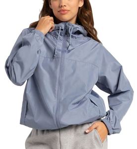 Veste coupe-vent pour femmes grandes tailles, fabrication OEM, sur mesure, respirante, en toile tricotée, imperméable, couleur et logo personnalisés - Product Image 1