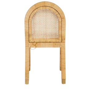 Premium Natural Rattan <b>Dining</b> <b>Chair</b> with Brass Cap Legs Handcrafted Armless Wicker <b>Chair</b> for Luxury Hotel Resort Project - Product Image 2