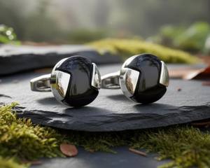 Boutons de manchette personnalisés de luxe pour hommes |   Boutons de manchette en acier inoxydable et argent sterling 925 |   Bijoux de manchette pour chemise de mariage en gros - Product Image 3