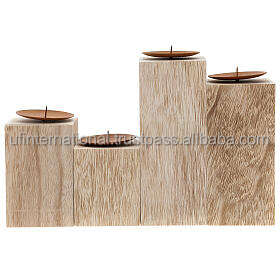 Portavelas de madera natural para decoración de baño, soporte de madera de color personalizado - Product Image 6