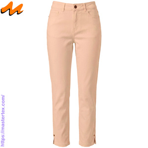 Pantalon Femme Cinq Poches à Fente, Coupe Slim, Tissu Respirant Non-Denim, Coton Spandex, Idéal Printemps-Été, Grammage 7.81 oz - Product Image 1