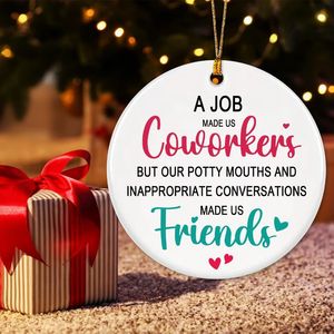 Ornamento Natalizio per Colleghi 2025, Miglior Regalo per Amici di Lavoro, Donna e Uomo, Pallina e Decorazione per Albero Fatti a Mano con Scritta 'Pott' - Product Image 2