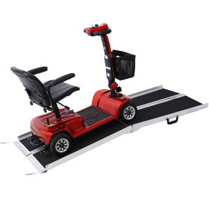 Rampe de seuil pliable portable en aluminium de 1,5 m, surface antidérapante, rampe pour fauteuil roulant avec capacité de 272 kg, deux pièces séparées - Product Image 3