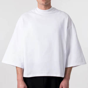 Novedad: Camiseta Corta Estilo Hip Hop, Cuello Redondo, 220g, Poliéster/Algodón, Transpirable, Personalizable, Blanca - Product Image 2