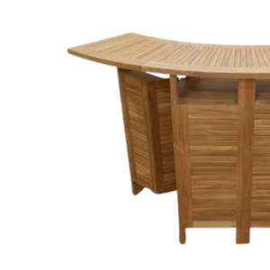Mesa de Bar Plegable Compacta de Estilo Teak con Diseño de Hoja Abatible Extensible – Apta para Uso en Interiores o Exteriores - Product Image 2