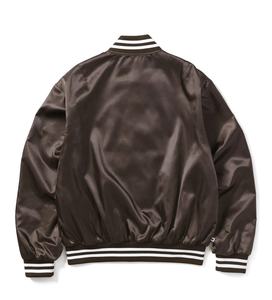2025 meilleur Style hommes Baseball Satin Varsity veste imperméable Chenille patchs avec côtes noires et blanches en gros - Product Image 2