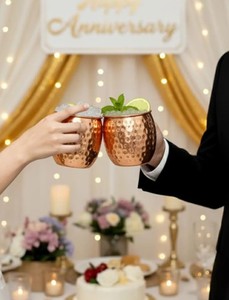 Pure Copper Drinking <b>Mug</b> Handmade Reusable Metal Cup Wholesale Drinkware Kitchen Home Bar Dining Tableware - Product Image 3