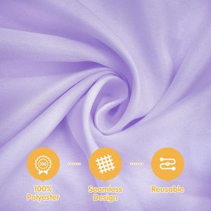 6 Pack Lavender 70-Inch Linen Polyester Tablecloths Washable Cloth <b>Covers</b> for 30\" & 54\" <b>Tables</b> Bulk Circle Weddings & Events - Product Image 2