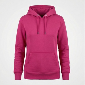 Sudadera con capucha de mujer con hombros caídos, color personalizado, manga larga, bolsillo frontal, estilo urbano de invierno, forro polar - Product Image 1