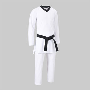 Customizable Taekwondo Uniform with <b>Black</b> Trim for Professionals Lightweight Durable with Custom Logos & <b>Labels</b> OEM Service - Product Image 2