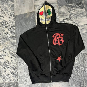 Sudaderas con Capucha para Hombre, de Algodón Grueso, con Cierre, Estampado Puff, con Logotipo Personalizado Bordado, Forro Polar Transpirable y Ecológico - Product Image 4