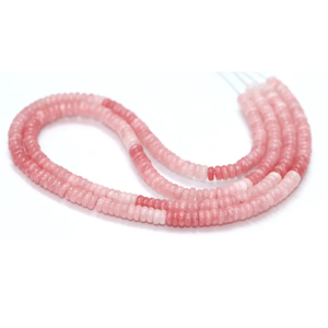 Hermosas cuentas de ópalo rosa en forma de rondel plano, cuentas de ópalo rosa de 6 mm en forma de rondel plano, para la elaboración de joyería artesanal. - Product Image 4