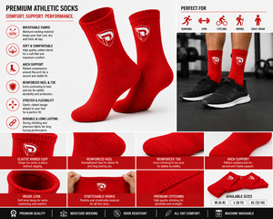 Dumela Men's Red Crew <b>Socks</b>-100% Cotton Knitted Heat-Transfer Printed Breathable & Quick Dry <b>Winter</b> Sports Use <b>Socks</b> - Product Image 6