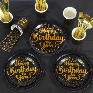 Kit di 201 Pezzi per Feste Usa e Getta, Set Decorazioni Compleanno con Piatti, Bicchieri, Cannucce, Tovaglioli e Tovaglie di Carta - Product Image 3