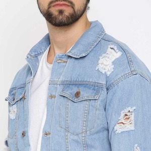 Outdoor Adventure Essential Solid Brown Embroidered Breathable 100% Cotton Button-down Placket <b>Cropped</b> Jean <b>Jacket</b> Custom Men's - Product Image 4