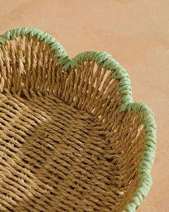 Slim Woven Seagrass Decorative Woven Tray With Color Accent For Serving, Home Styling And <b>Table</b> Display Tray Decor - Product Image 3