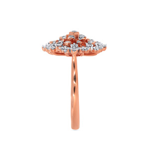 Anillo de Mariposa con Acabado en Oro Rosa Premium y Piedra de Color Blanco Zafiro con Detalles Brillantes de Circonia Cúbica - Product Image 5