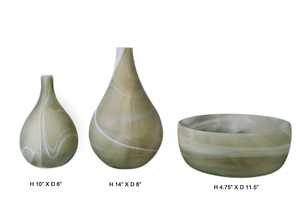 Handcrafted Industrial Marble Finish Decorative Vase with Swirl Pattern 24 cm Tall Home Decor <b>Flower</b> Vase - Product Image 4
