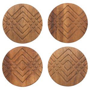 Exclusive Natural Timber Coaster Set Handmade Premium Drink Accessories For Dining <b>Kitchen</b> Office And Hospitality Applications - Product Image 4