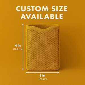 Porte-stylos rond en rotin tressé à la main |   Organisateur de bureau en canne naturelle écologique |   Porte-papeterie durable pour le bureau et la maison - Product Image 5