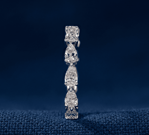 Anillo de Diamantes Cultivados en Laboratorio de Oro de 14K, Anillo de Eternidad con Forma de Pera, Anillo de Boda de 2.07CT, Joyería Fina de Lujo - Product Image 4